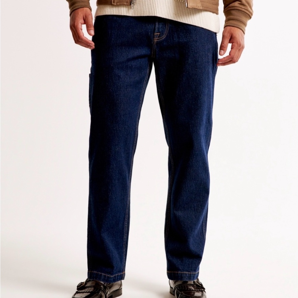 Men’s Abercrombie Athletic Loose Workwear Jeans 33 x 32 NWT - Picture 2 of 7